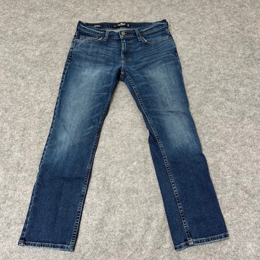 Hollister Slim Straight Jeans Mens 30x28 Blue Epic Flex Stretch Denim Casual